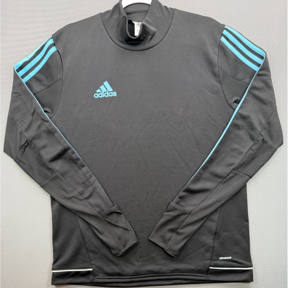 Adidas Tiro 17 Climacool Warm Top Soccer Training Shirt Black Cyan | Mens Medium